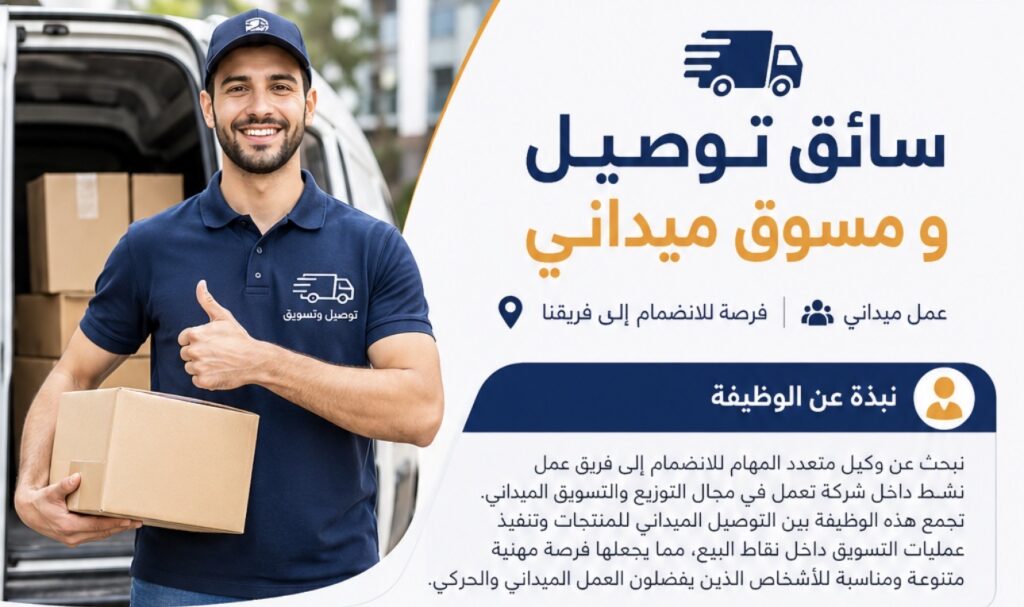 سائق توصيل و تسويق داخل نقاط البيع (Merchandising)